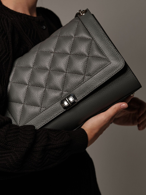 Сумка кожаная на плечо хромо