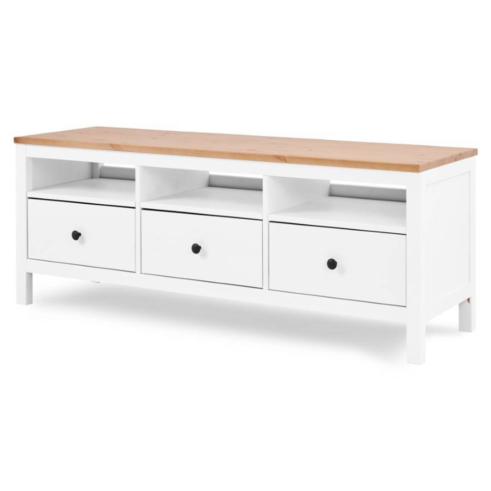 Тумба под ТВ Хемнэс Hemnes/ Кымор, 148х47х57 см, белый/светло-коричневый