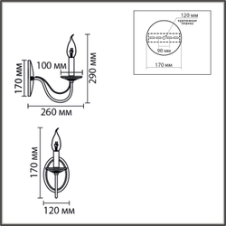 8034/1W CLASSI LN26 082 металл/стекло, хром/прозрачный Бра E14 1*40W 220V INCANTO