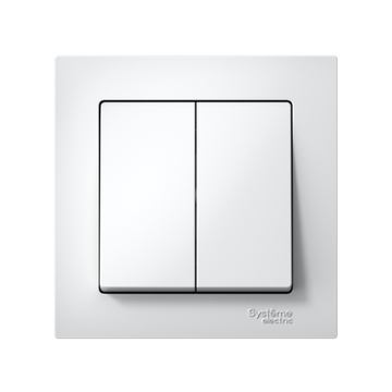 Выключатель 2-кл. СП AtlasDesign 10А IP20 (сх. 5) 10AX в сборе бел. SE ATN000152