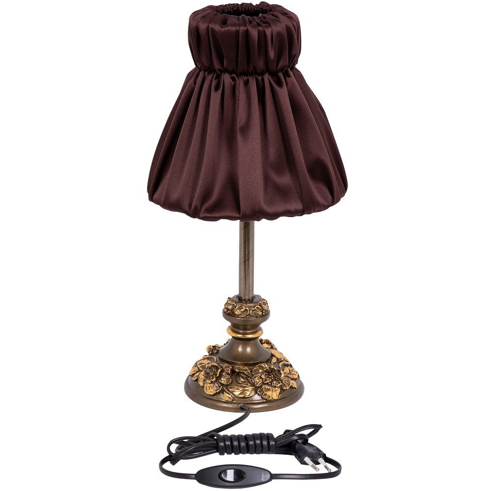 Настольная лампа Лето Weron Бронза с абажуром Адель Шоколад