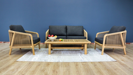 Лаунж зона Ideal Patio ЛЕОНОРЕН с двухместным диваном и плетеным роупом