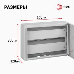 Корпус металлический навесной ЭРА SIMPLE ЩРН-18 (300х400х120) IP31 УХЛ3 серый