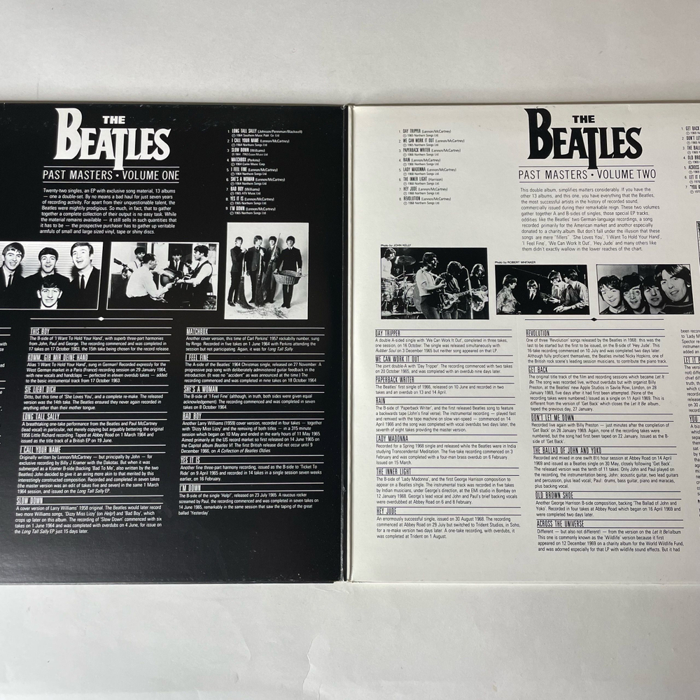 Винтажная виниловая пластинка LP The Beatles, Past Masters Volumes One and Two (Англия 1992)