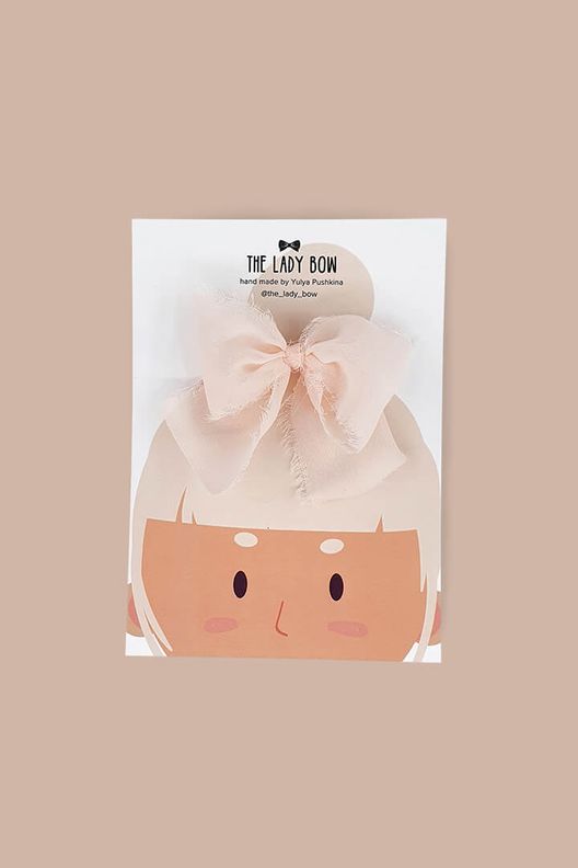 Шифоновый бант, светло - нюдовый / Lady bow
