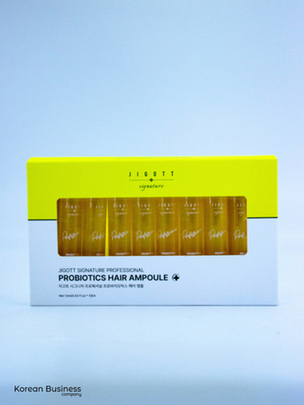 JIGOTT - ФИЛЛЕР ДЛЯ ВОЛОС С ПРОБИОТИКАМИ SIGNATURE PROFESSIONAL PROBIOTICS HAIR AMPOULE, 13 МЛ * 10 ШТ