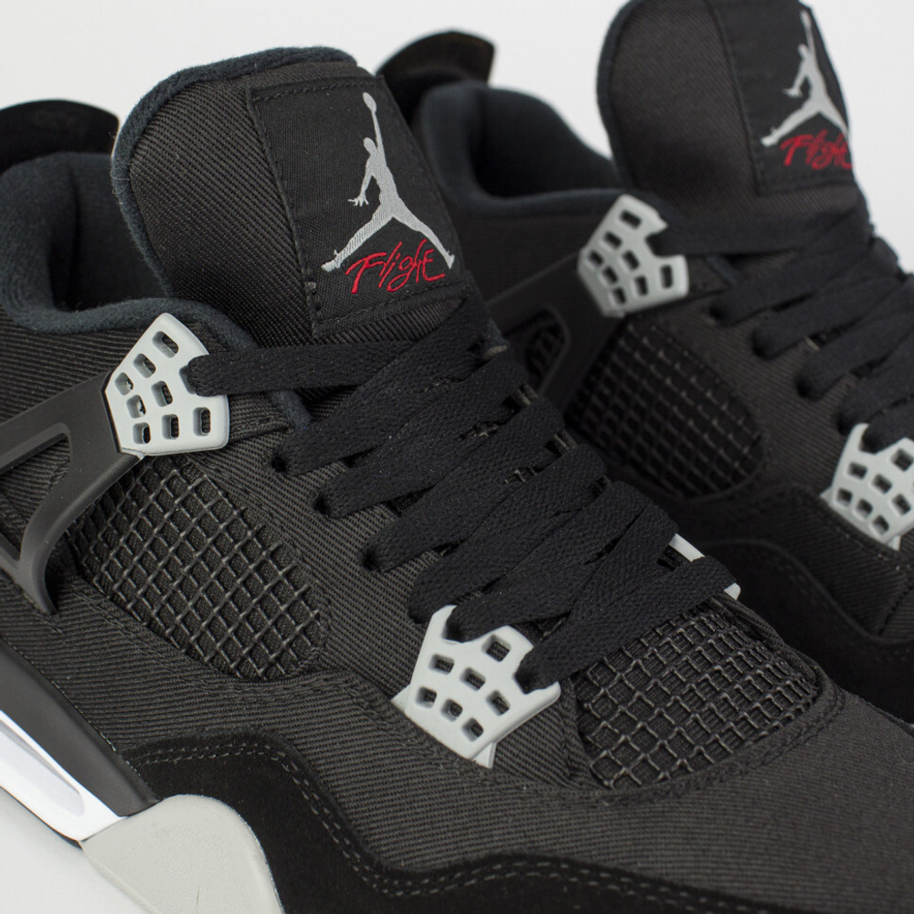 кроссовки Air Jordan 4 Black / Grey Canvas