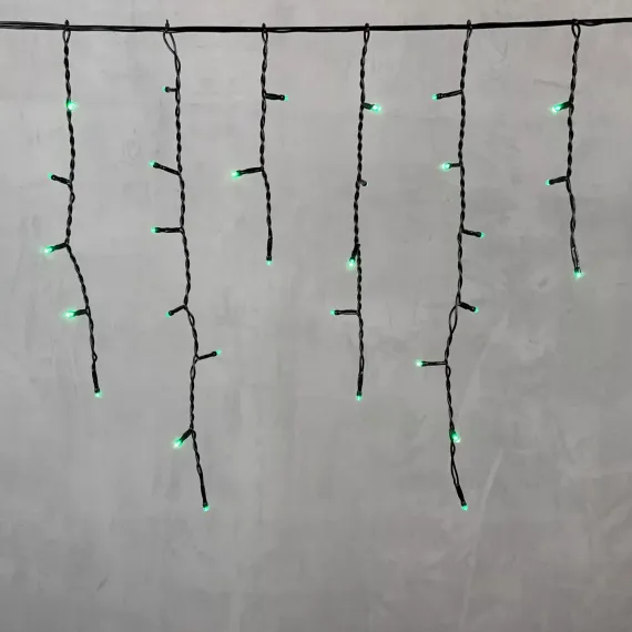 Светодиодная бахрома 3,1*0,5 м., 150 зеленых LED ламп, черный провод ПВХ, LTC (PIL150-11-2G)