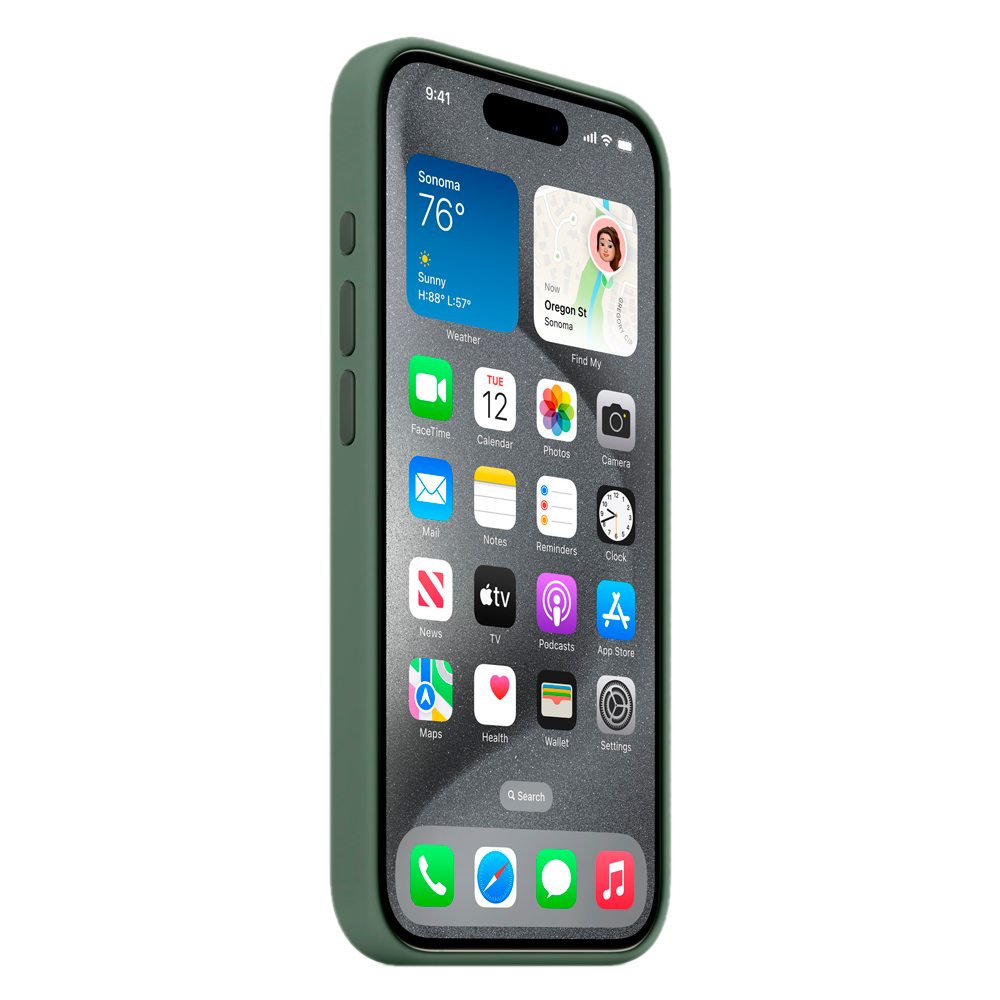 Силиконовый чехол с поддержкой MagSafe Apple Silicone Case для iPhone 15 Pro, Cypress (Кипарис)
