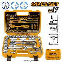 Набор инструментов 1/4"+1/2" с трещоткой 44 пред. INGCO HKTS42441 INDUSTRIAL