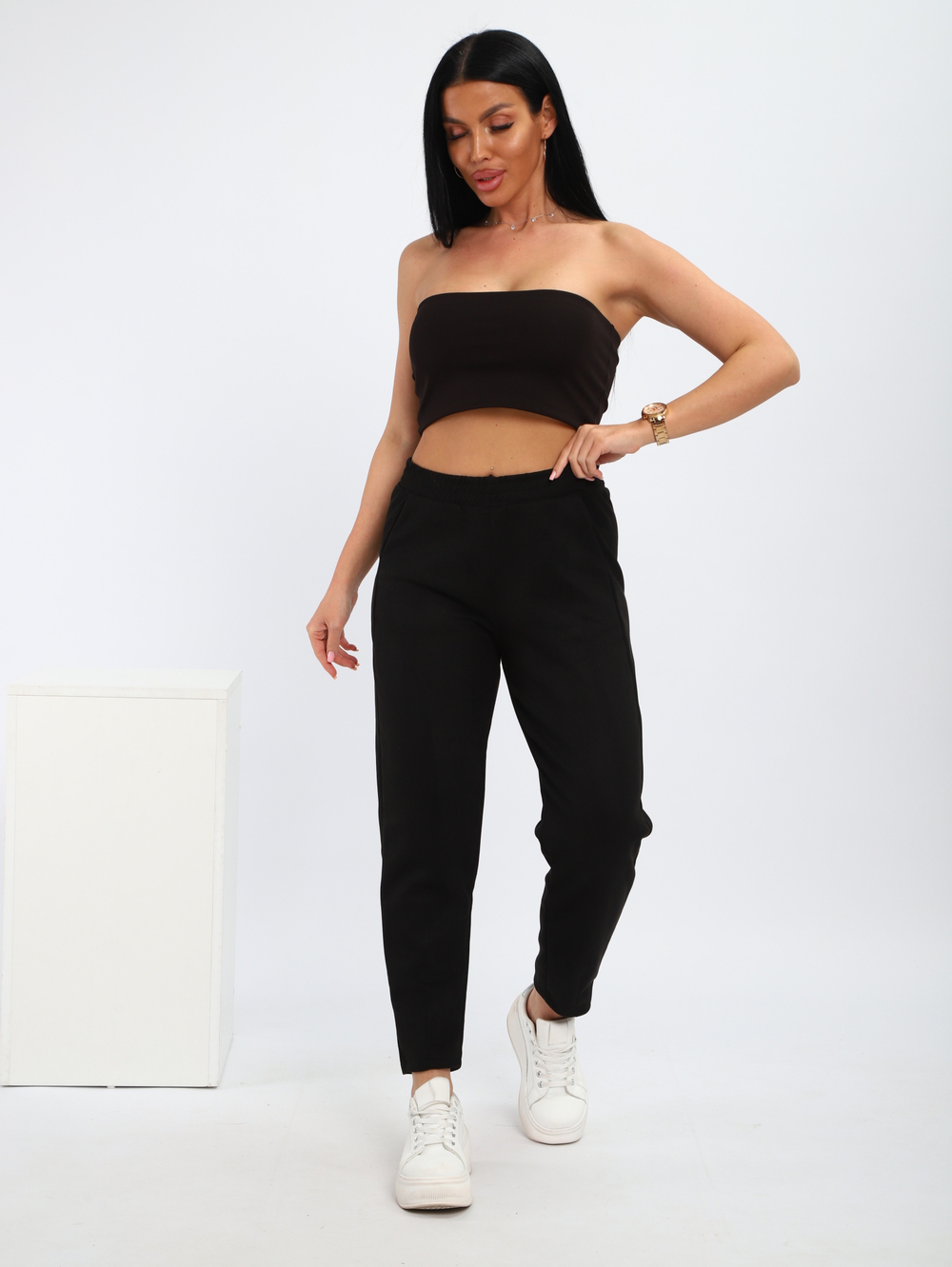 Брюки "Замша" черные