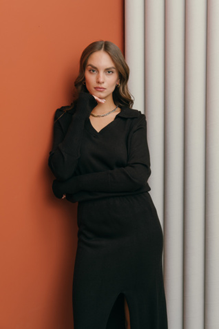 Костюм вязаный, цвет черный