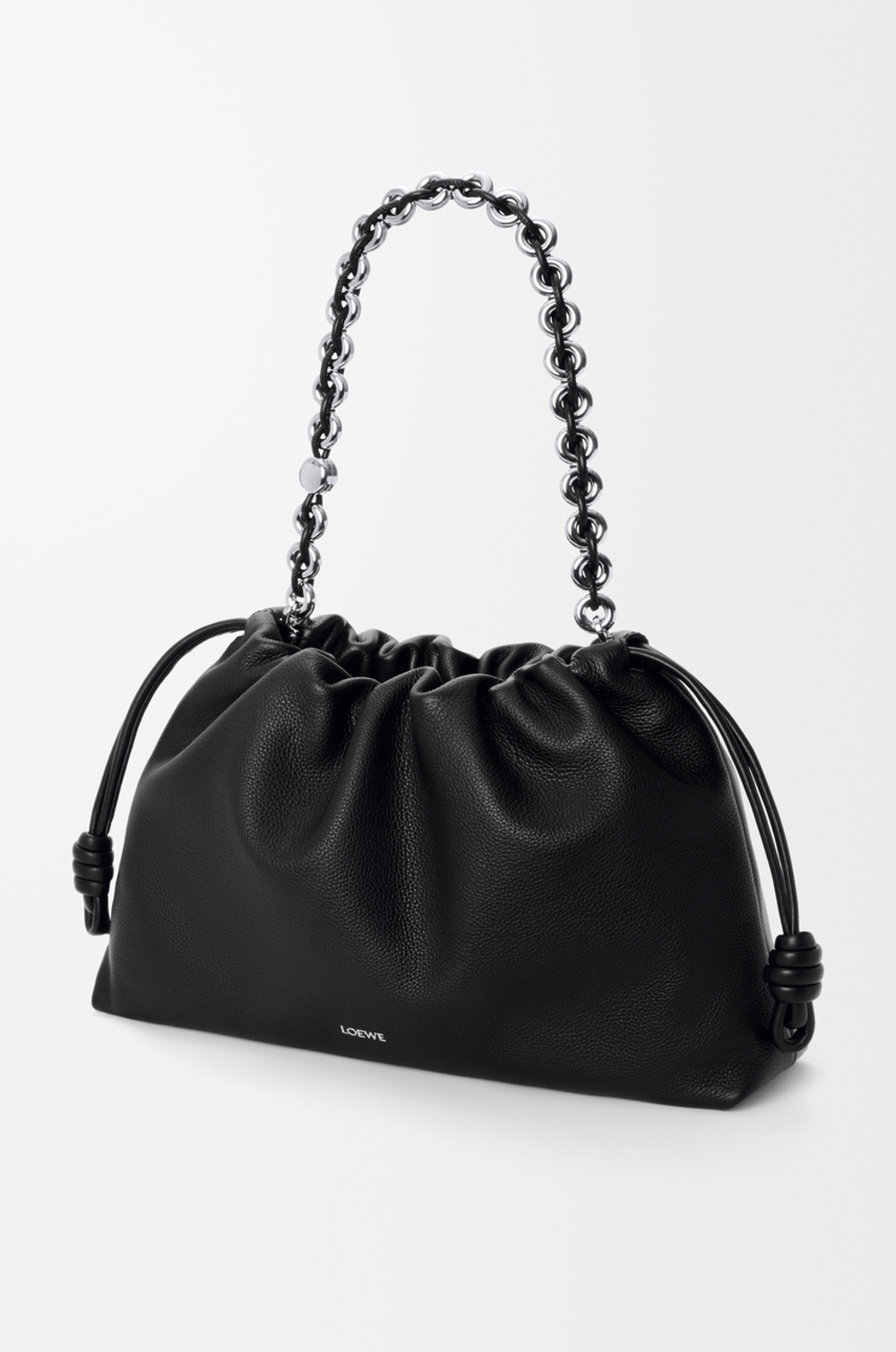 Loewe Большая сумка Flamenco из зернистой телячьей кожи, черный