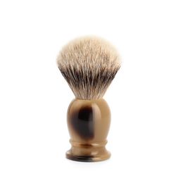 Помазок MUEHLE CLASSIC, барсучий ворс высшей категории Silvertip, смола, цвет рога, размер S (099 K 252)