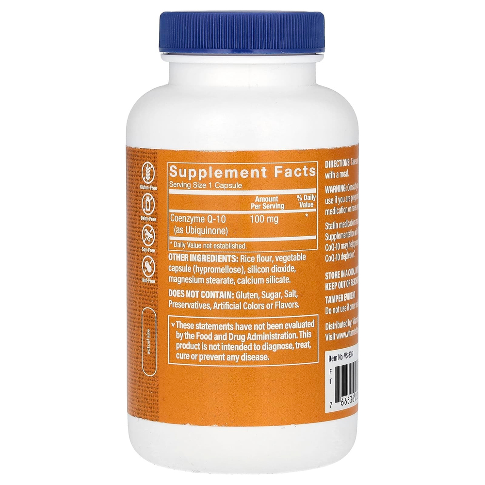 The Vitamin Shoppe, коэнзим Q10, 100 мг, 240 капсул
