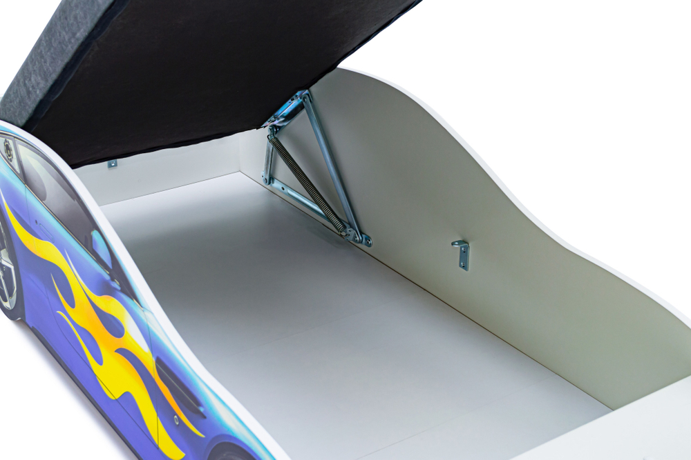 Кровать с матрасом Бельмарко Бондмобиль синий