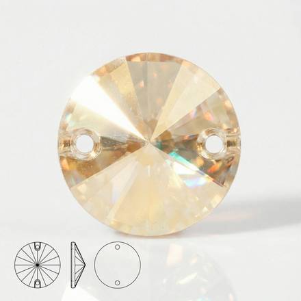 Стразы пришивные из стекла, цвет Light Yellow, форма Rivoli