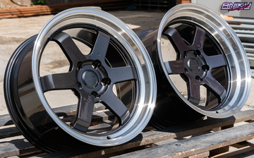 Комплект разношироких дисков Shogun V R17 8.0/9.0j 5*114.3  Dark Gunmetal ML