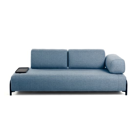 Трехместный диван Compo с маленьким подносом, синий