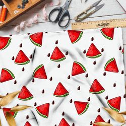 Ткань муслин арбузы кусочки