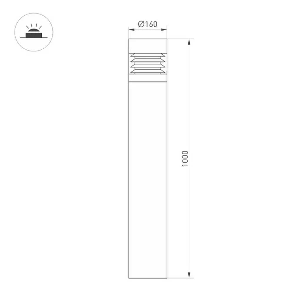 Светильник LGD-FRESNEL-BOLL-H1000-20W Warm3500-MIX (GR, 290 deg, 230V) (Arlight, IP65 Металл, 5 лет) 047687