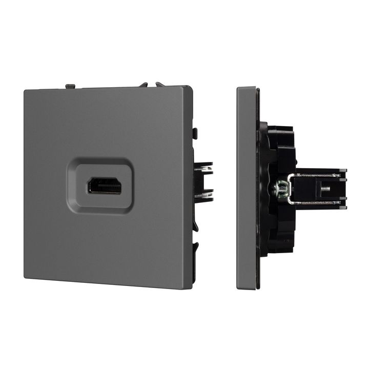 Механизм HDMI розетки SCT-NOBE-MHD1-SFPL-GR Arlight 061844