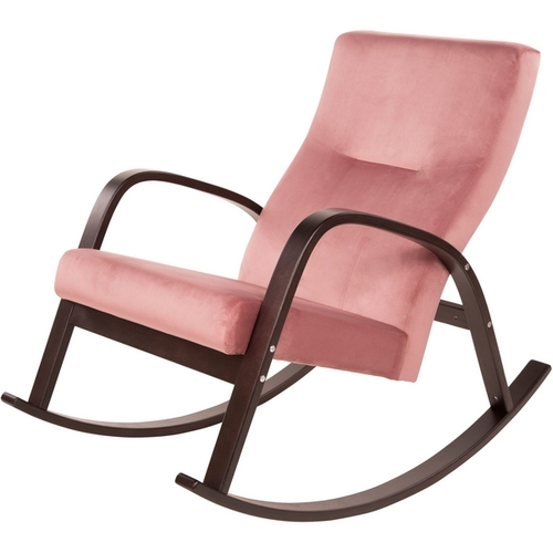 Кресло-качалка Ирса ткань пудровый, каркас венге структура МЕБЕЛИК