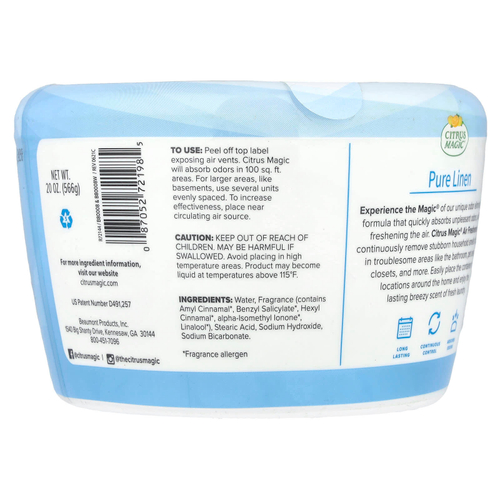Citrus Magic, Освежитель воздуха, чистое белье, 566 г (20 унций)