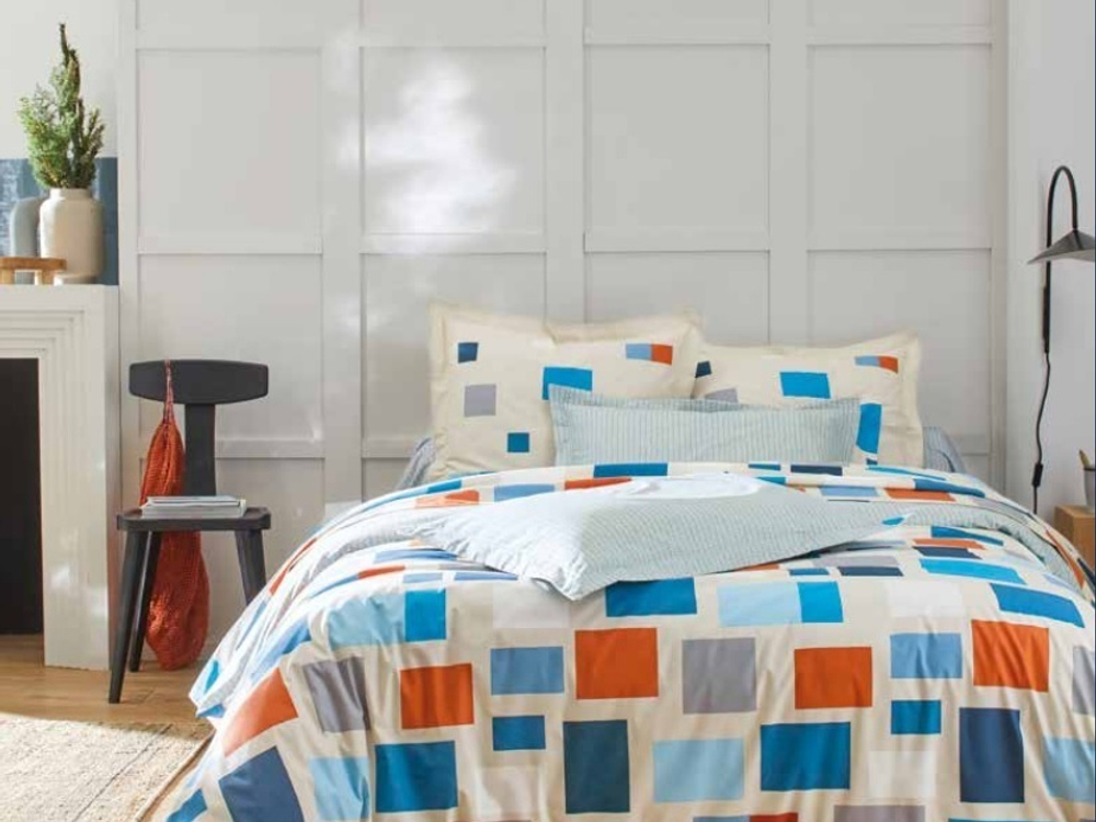 Постельное белье 1.5 спальное Blanc des Vosges Blocks Celadon