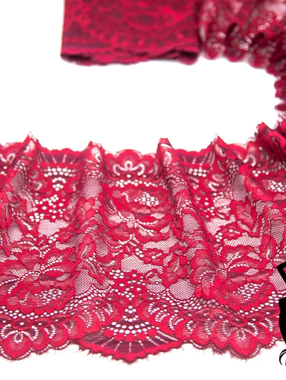 03-05 Кружево эластичные реснички 23 см, бордо