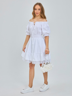 Сарафан летний однотонный для девочки белый