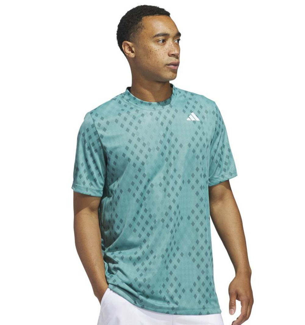 Мужская теннисная футболка Adidas Club Tennis Climacool Graphic - powder tea/preloved teal