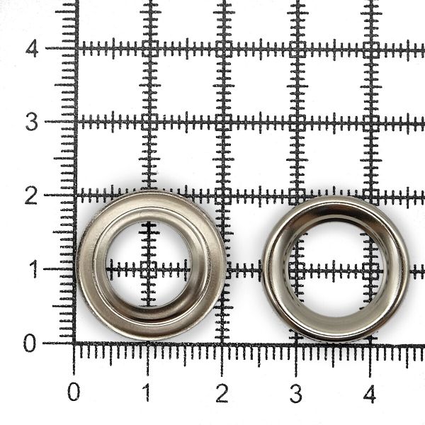 Люверсы металл ⌀11.0 мм (внутр.), h=5.2 мм, внешн. ⌀20.0 мм, никель, 50 шт, BIG