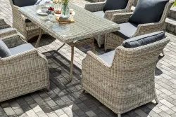 "Неаполь" обеденная группа плетеная из искусственного ротанга, цвет бежевый