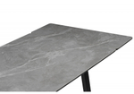 Керамический стол Woodville Джек 140(200)х80 серый мрамор larka grey, черный, ножки черные