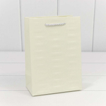 Пакет подарочный 14х20х8см Премиум "Престиж" (Белый)