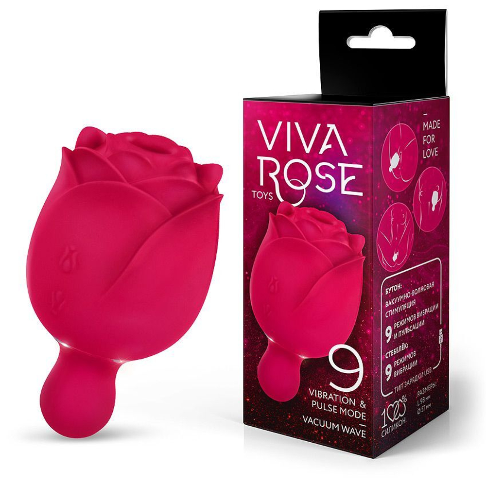 Вибростимулятор клитора Bior toys RT-34011, роза, 9.8 см