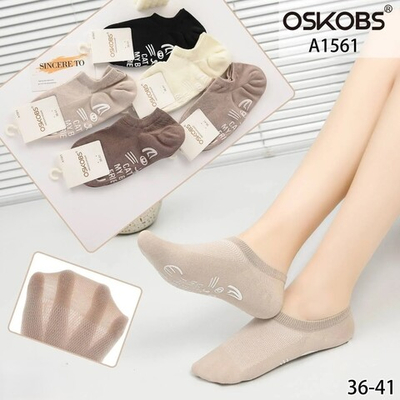 Следки женские/подростковые OSKOBS для йоги, с сеткой и силиконом на пятке и стопе - набор 10 пар