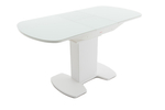 Стол Аврора Корсика, Белый матовый/Стекло белое