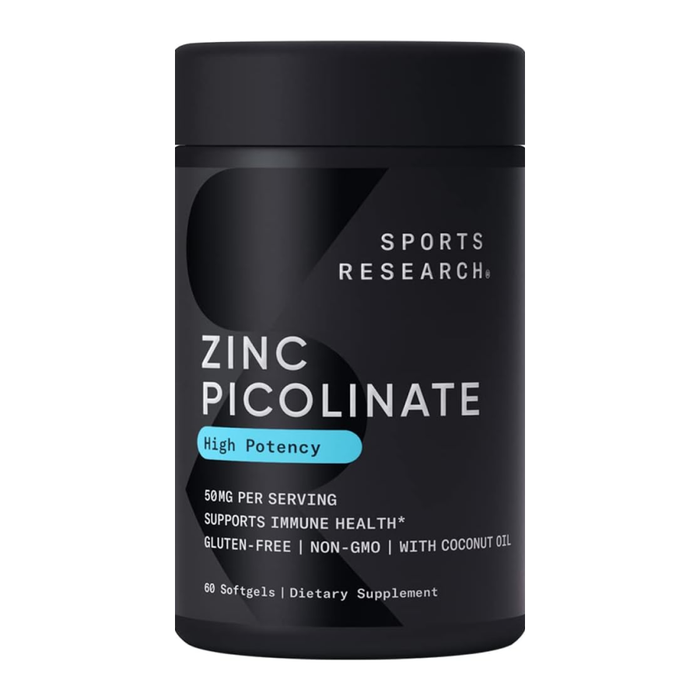 Пиколинат цинка, Zinc Picolinate 50mg, Sports Research (60 капсул)