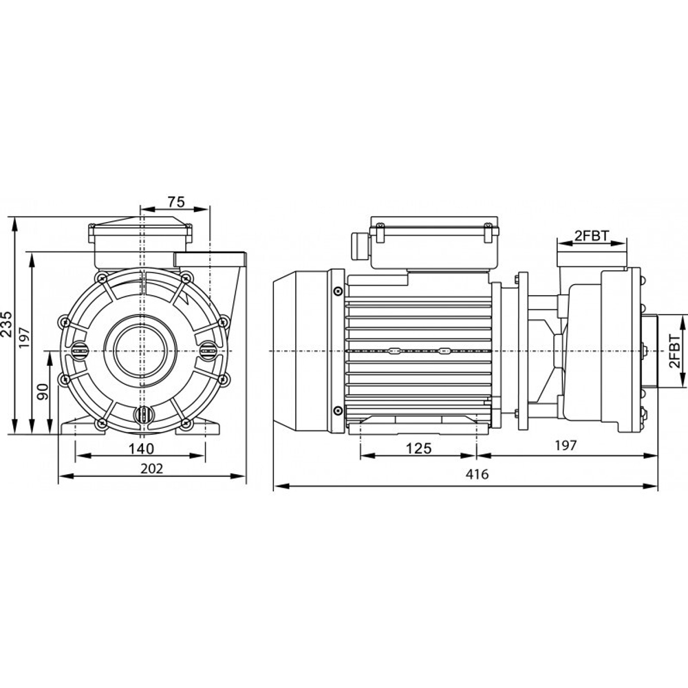 Насос WP300-I без префильтра 44м³/час(10м), 1ф/220В, 2,2кВт/10,0