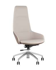 Кресло руководителя TopChairs Soulo светло-серый, коричневый