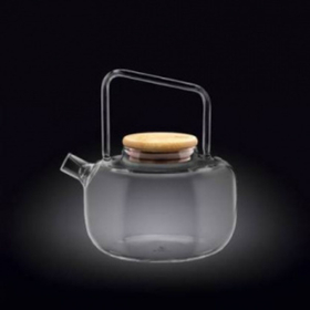 Чайник 800 мл. заварочный с дерев. крышкой Thermo Glass Wilmax