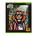 Тетрадь 48л., А5, клетка, Alingar "Go for it", скрепка, мелованный картон (стандарт), блок офсет, 4 дизайна в пленке т/у