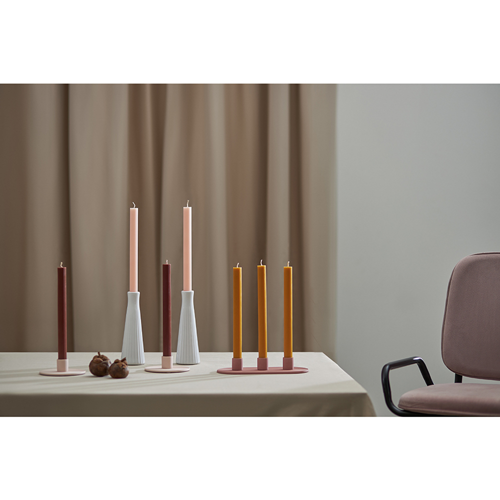 Набор из двух свечей бежево-розового цвета из коллекции edge, 24,5 см