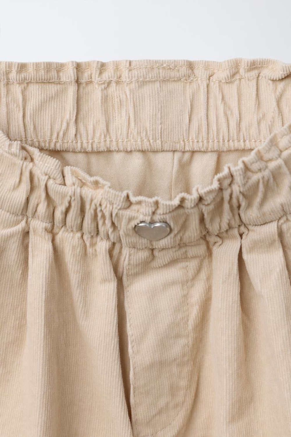 ZARA БРЮКИ BAGGY ИЗ ТОНКОГО ВЕЛЬВЕТА С ПОДКЛАДКОЙ, ЭКРЮ