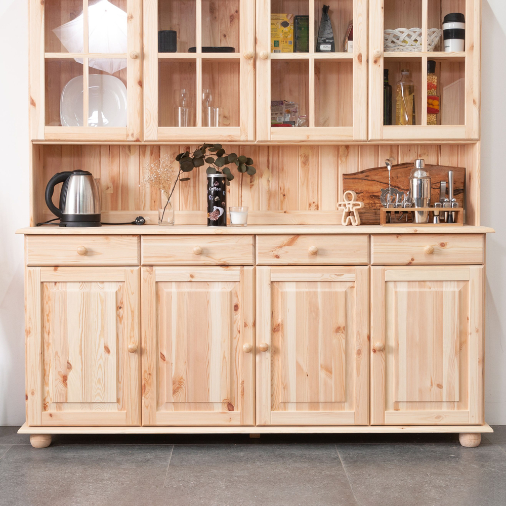 Тумба, 174х39х81, Лена, для кухни, для одежды, с ящиками, 4 двери из массива дерева, Dipriz