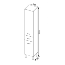 Шкаф-пенал для ванной Aquanet Верона 35 б/к белый (напольный)