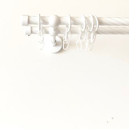 Карниз кованый витой Заглушка Ост d16/16 мм двухрядный, цвет белый