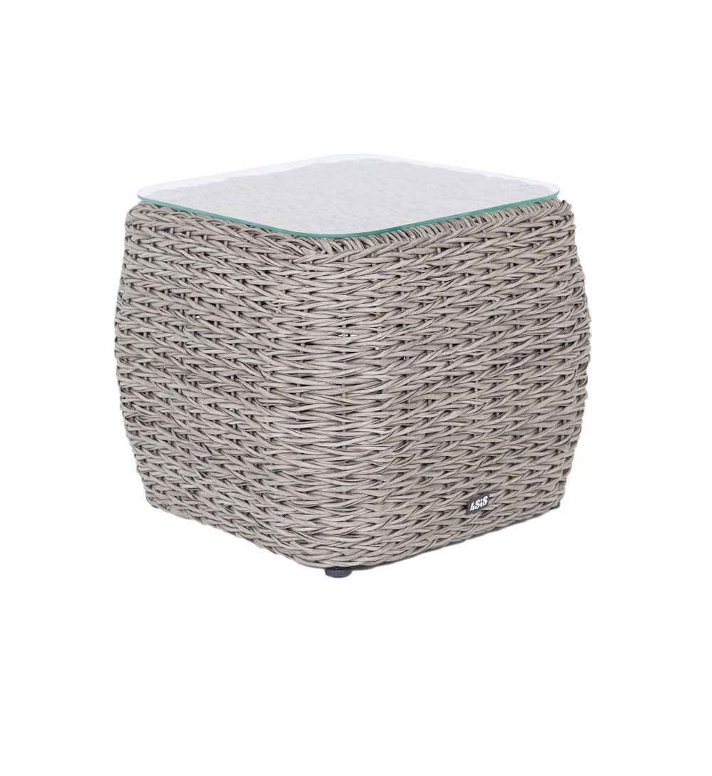 "Кальяри" кофейный столик из искусственного ротанга (гиацинт), цвет серый